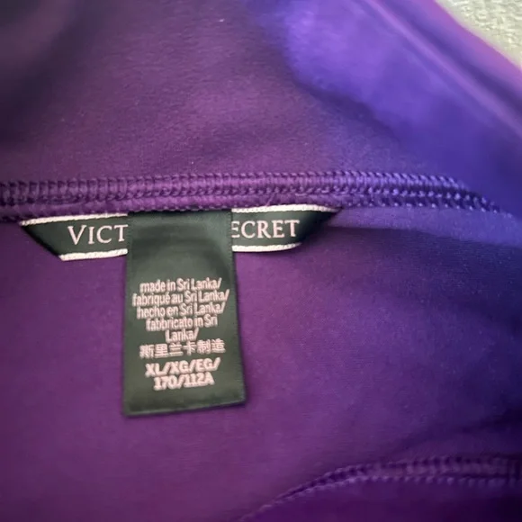 Victoria's Secret Purple Full-Zip Jacket Sweat On Point Full-Zip Jacket pockets - Picture 7 of 8